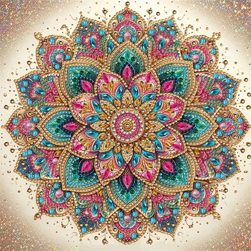 1pc Bohemian Diamond Painting Kit, Diy 5d Special Shape Mosaic With Hanging Chain, Made In China, Holiday Decoration, Handmade Gift, Suitable For Bedroom, Living Room, Wall Hanging Art, * Inches