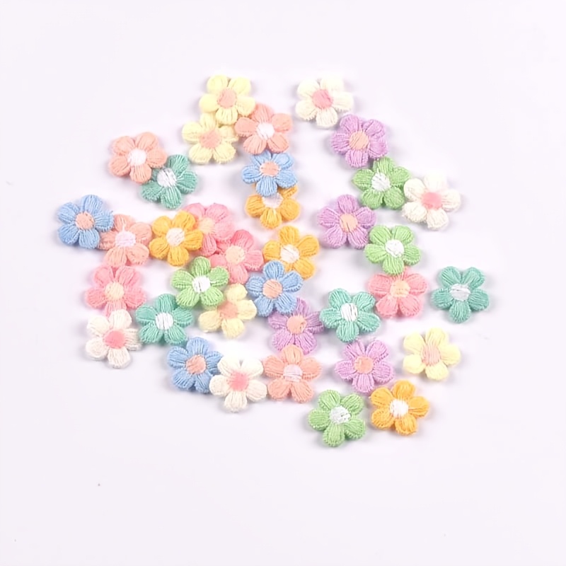 TEMU 20pcs 16x16mm Mixed Color Exquisite Embroidered Flower Applique Patches For /bags/shoes/hats/headwear/dolls And Other Decorative Sewing