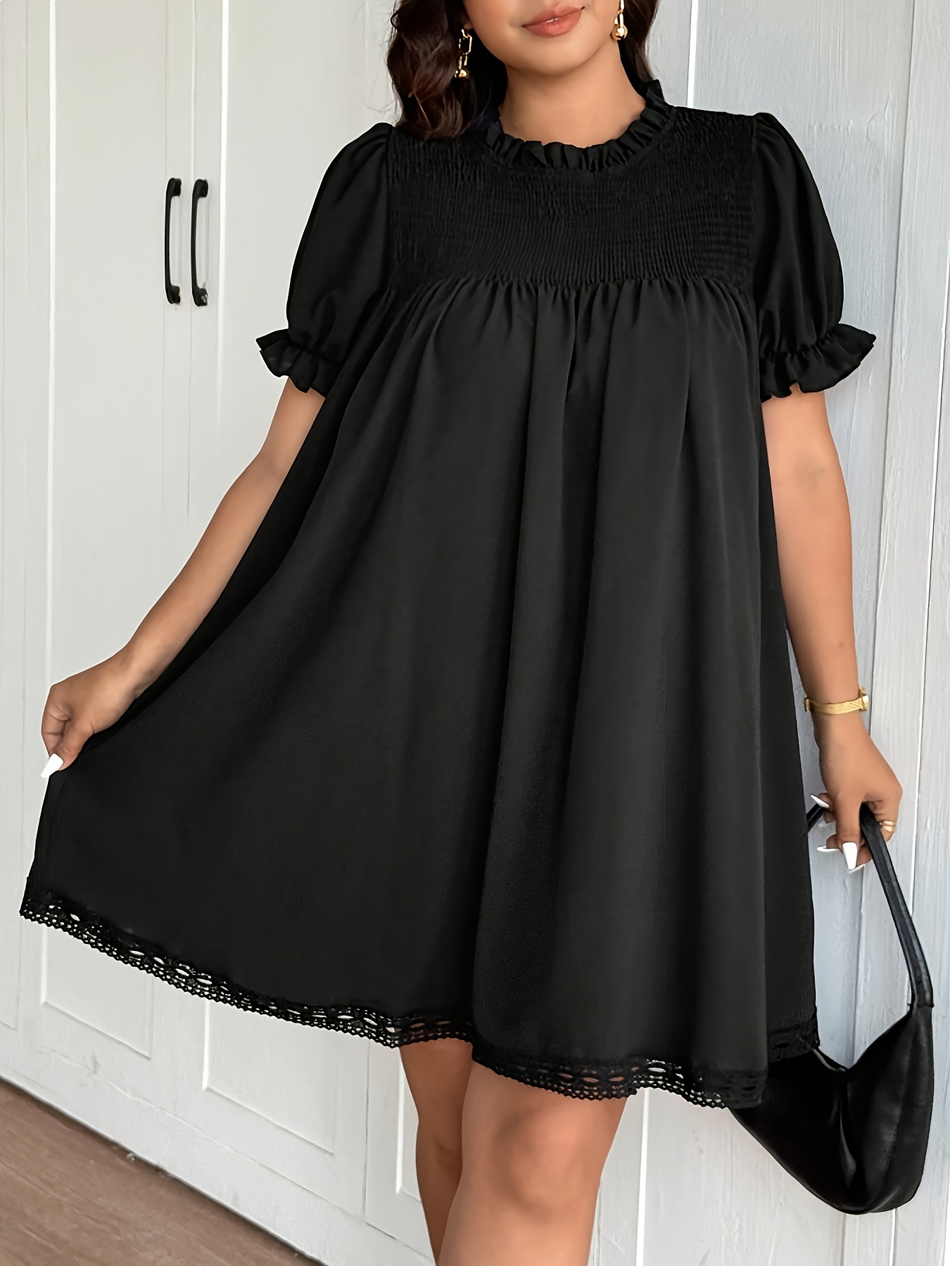 halter dress with empire waist Classic Regency Era Black Lace Dress main image 0