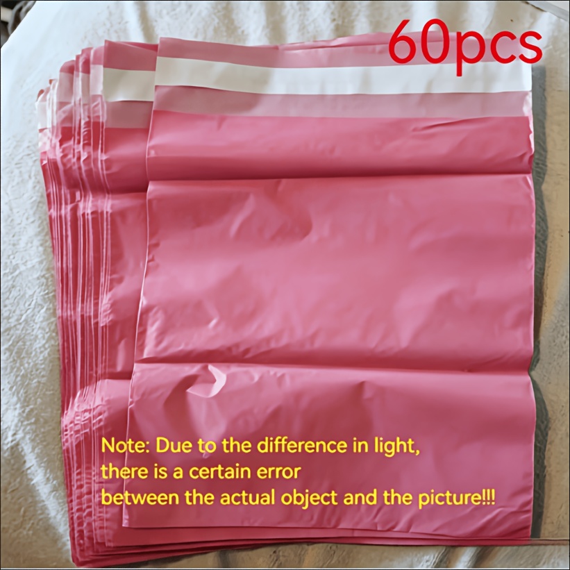 TEMU 60pcs Thickened Pe Self-sealing Mailers - Opaque Shipping Envelopes, (bulk Pack), Pink Packaging, For Gifts, , And Overnight Delivery - Durable