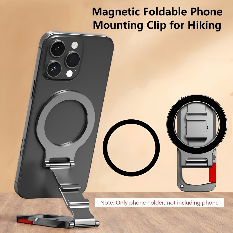 TEMU Support de boucle de pour téléphone portable pliable magnétique, outil multifonctionnel pour de vue de téléphone portable, clip pliable en métal