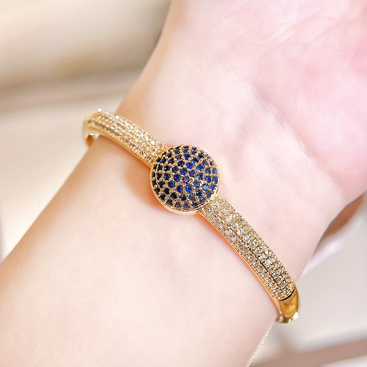 Noble Micro Pave Green Zirconia Thin Bangle