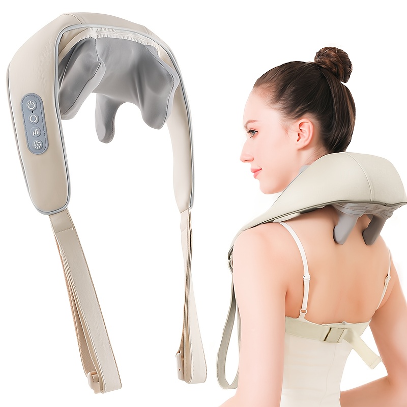 Portable Full Body Massager for Neck And Shoulders with Heat Feature - Wireless, USB Rechargeable,   with 8 Kneading   for Deep Tissue, Ergonomically Designed, Perfect Gift for Parents, Men, And Women