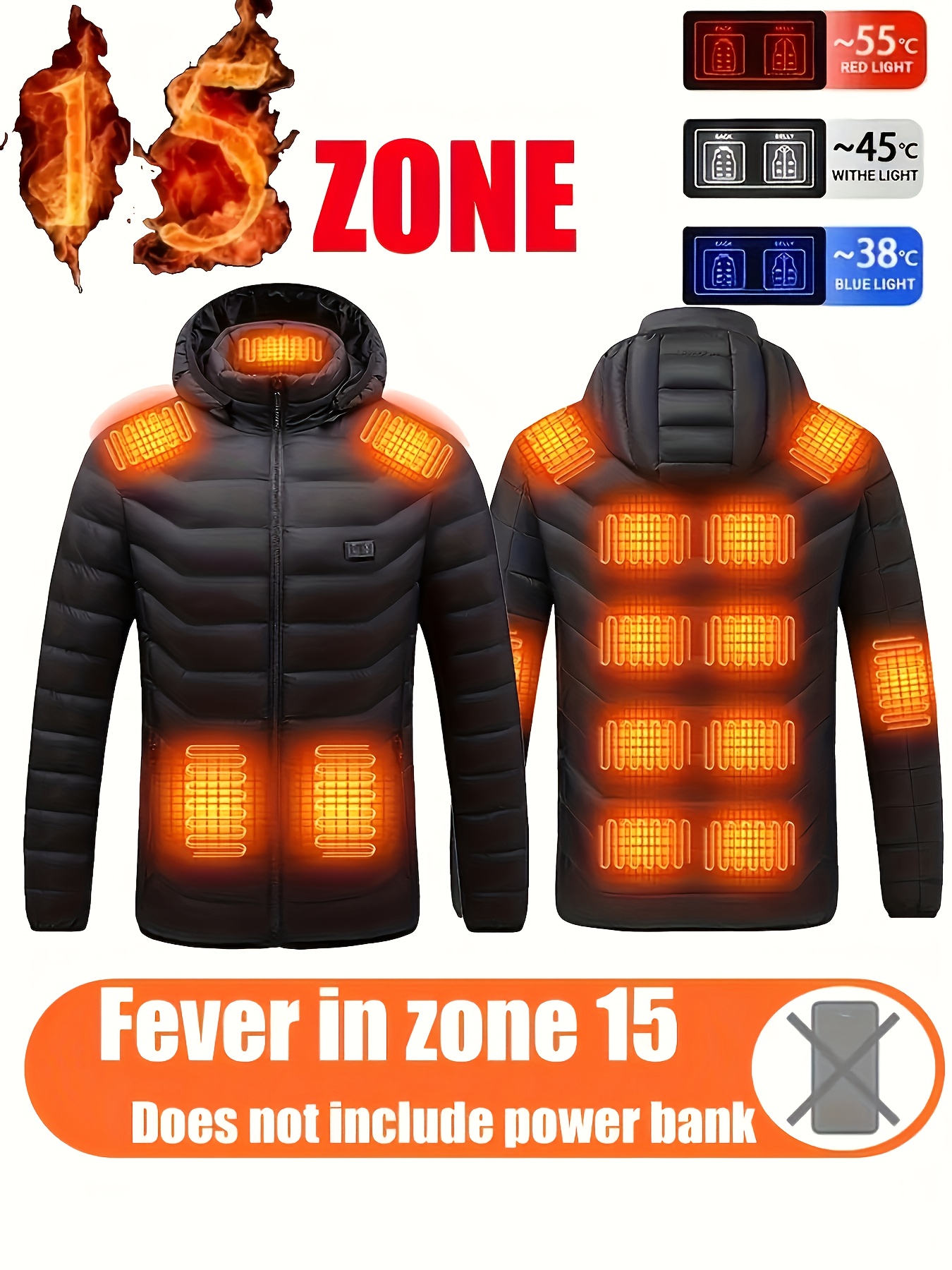 Smart Heated Coat with 24 Heating Zones
