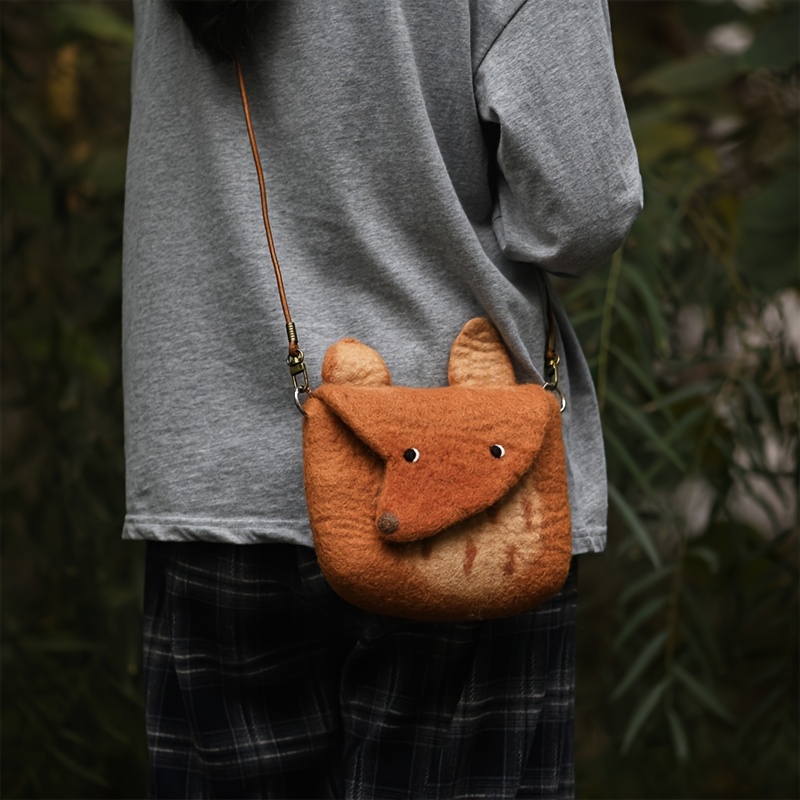 handmade fox shaped plush handbag women vintage minimalist Temu