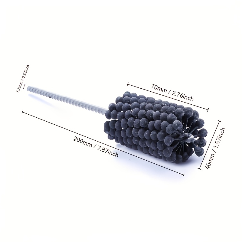 TEMU Brosse de Polissage Flexible à Tête Sphérique 40mm pour Finition de Bloc Cylindre, Ébavurage et Polissage de Corps de Vanne