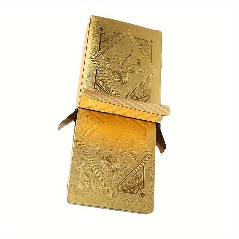 Golden Foil Waterproof Plastic Playing Cards Set - Party Game Gift (Golden/Silvery/Pink)