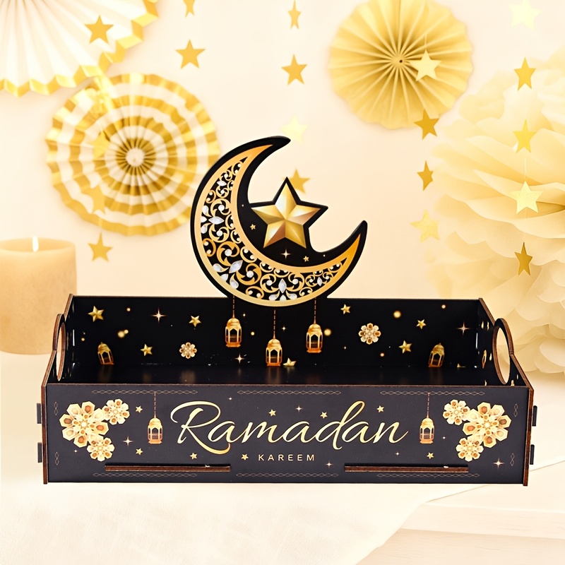 TEMU 1pc Fengrise Ramadan Kareem & Eid - Lantern Pallet Suitable For Ramadan, Eid Al-fitr, Parties - Desktop Decoration With Moon &, Party Decorations