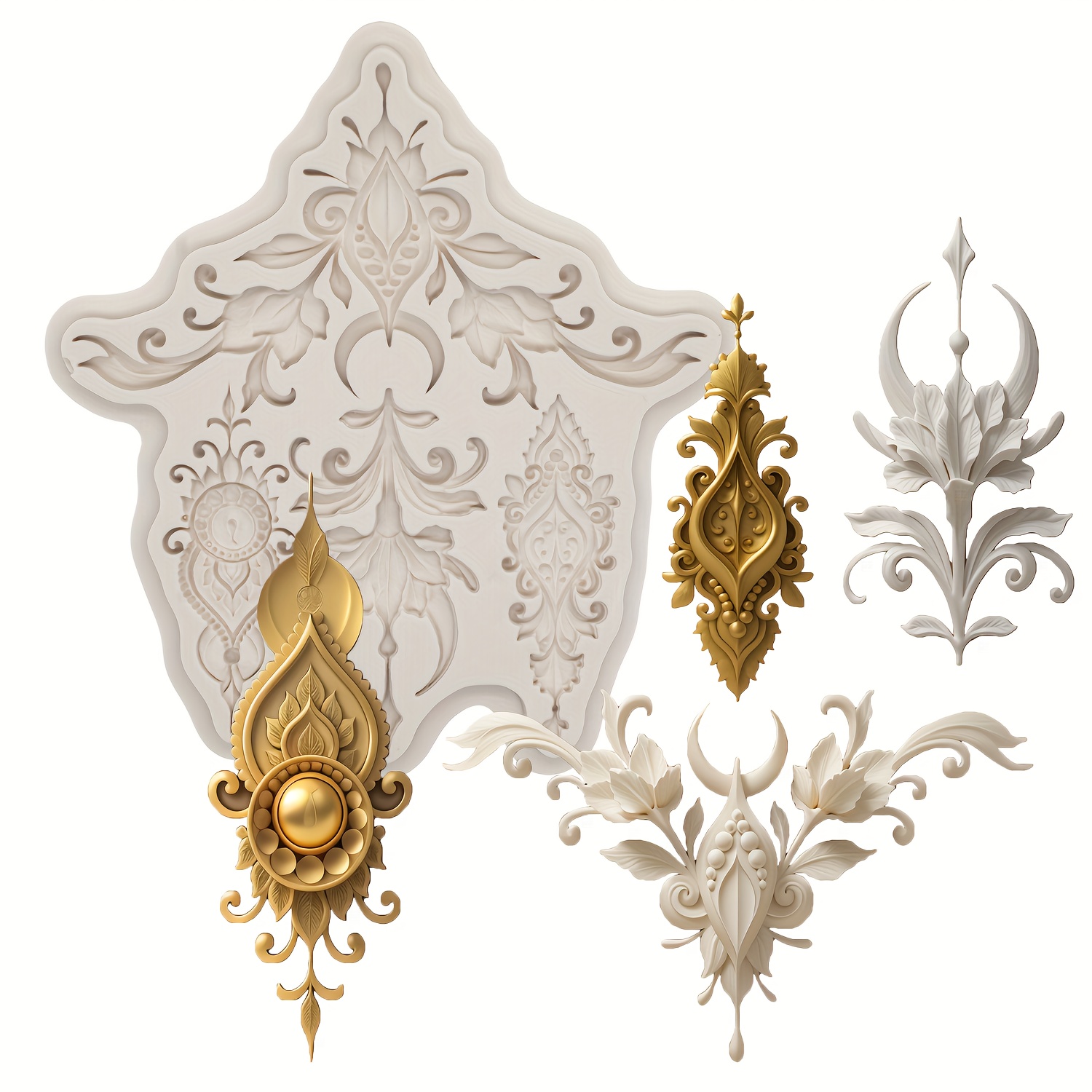 Resin Silicone Mold, Baroque Style Lace Silicone Mold For Decorating Tools Mold Mold Additions