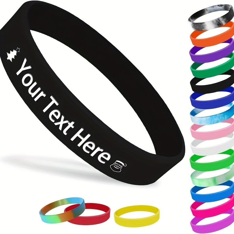 305pcs Custom Silicone Wristbands with Christmas Designs, Unisex Gift
