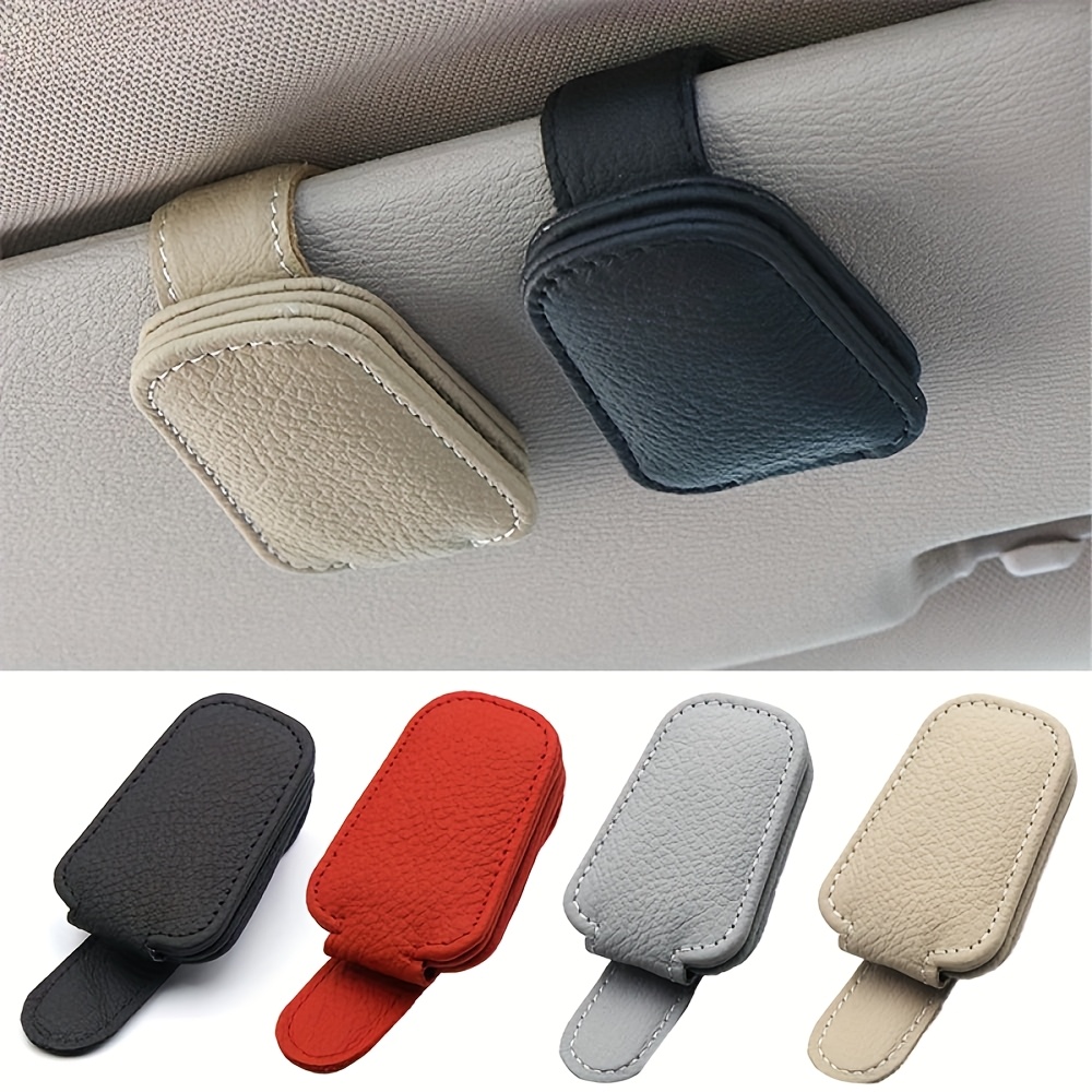 Car Sunglasses Holder Clip 2 Pieces Sunglasses Visor Clips Auto Sunglasses Holder for Car Sun Visor Glasses Holder Car Visor Clip Eyeglasses Mount for Sunglasses Car Accessories (Black, Grey