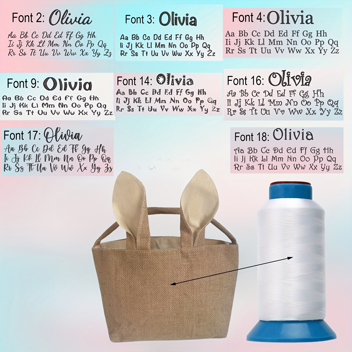 Image of Gift For Her/him Personalized Bunny Bags Personalized Easter Basket Name Easter Basket Monogrammed Easter Bag