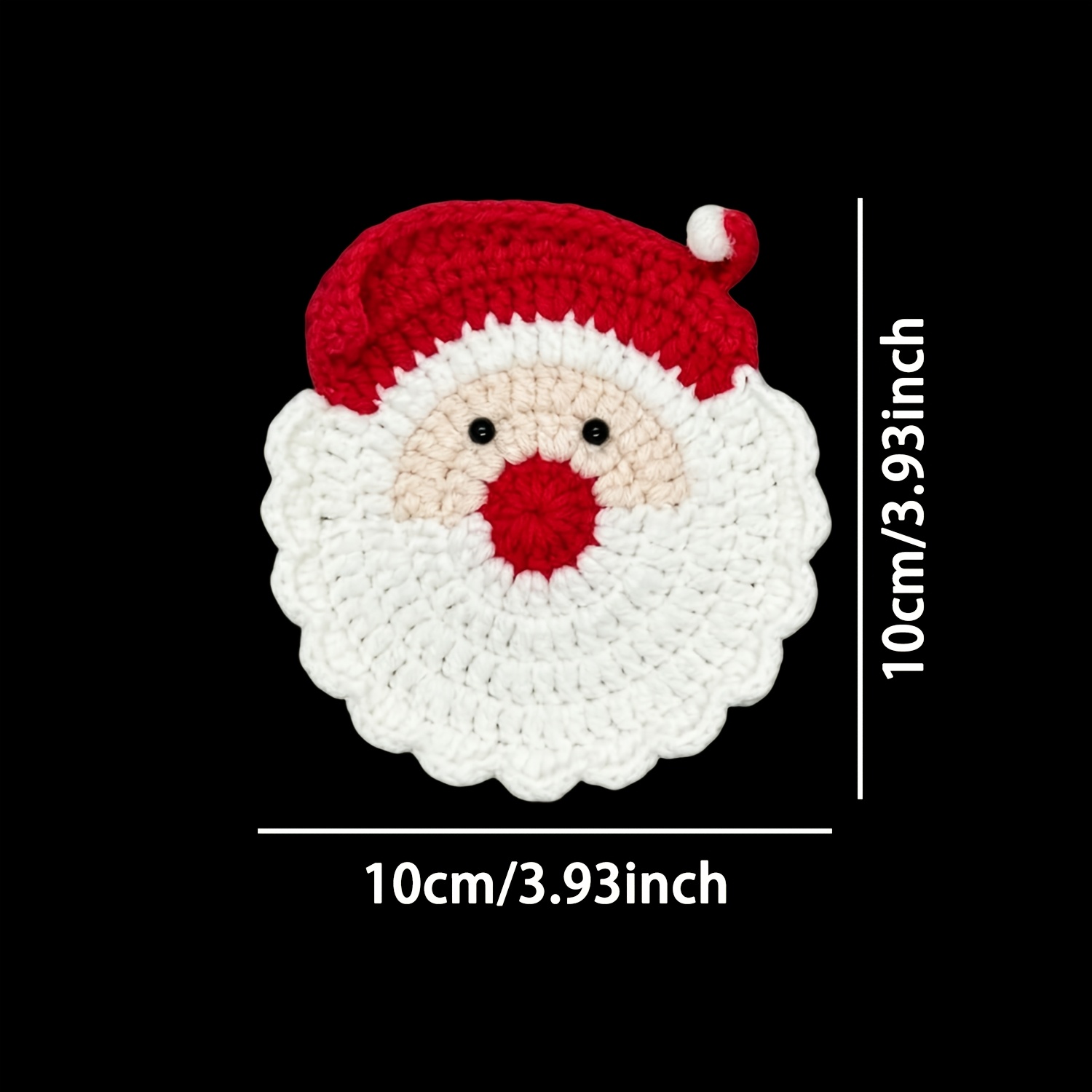 TEMU 2d Flat Christmas Wooden Coasters 6pcs Set, Christmas-themed Wooden Tableware Coasters, Santa Claus Wooden Coasters, 6pcs Household Tea & Coffee