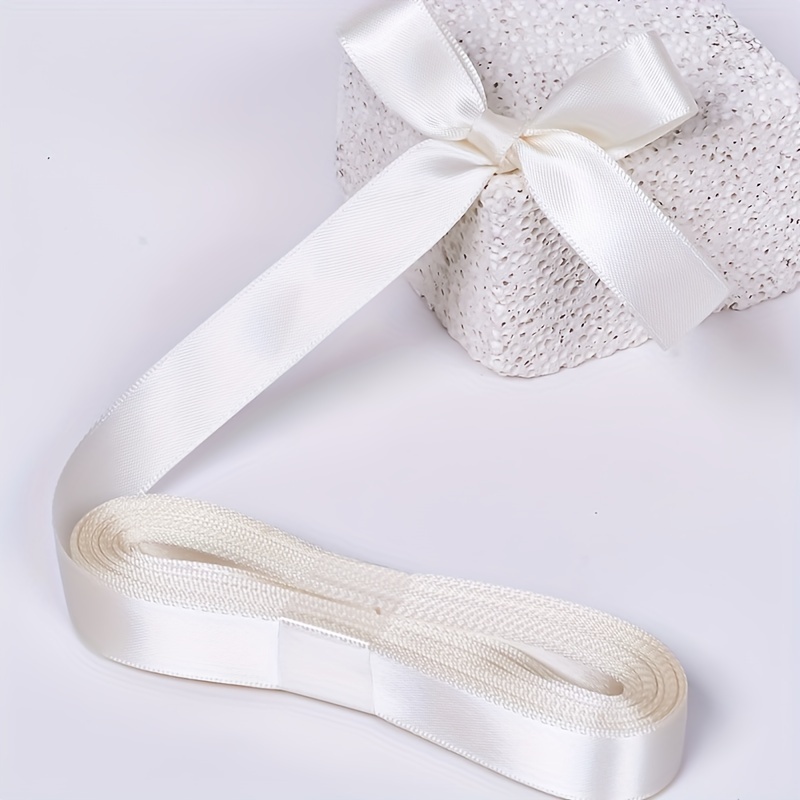 

1 Set, Antique White Solid Double Faced Satin Ribbon (0.63 Inch*10 Yards), Gift Wrapping, Crafts, Bow Making, Flower Bouquet, Wedding Decor, Hair Accessories
