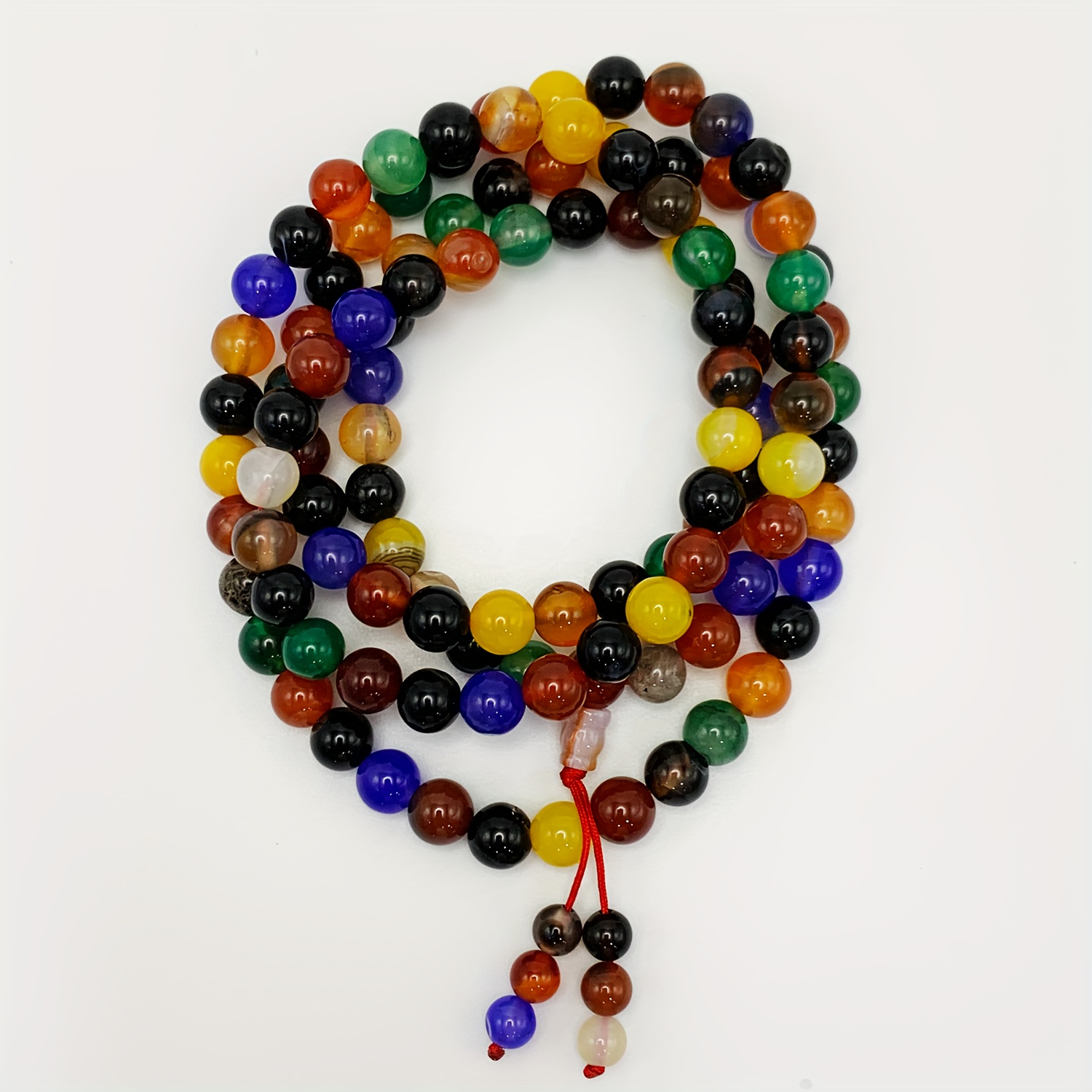 108pcs 8mm Agate Bead Bracelet Multicolor October Birthstone Gemstone Jewelry