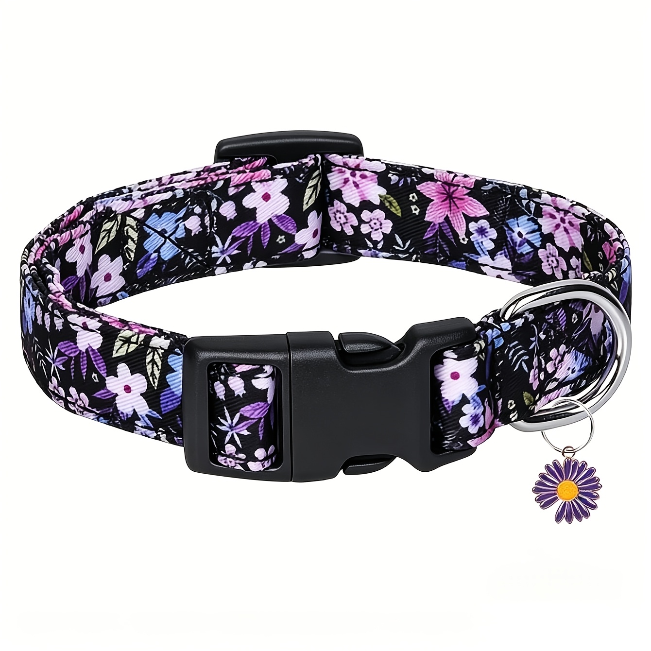 TEMU Floral Dog Collar & Cat Collar With Flower Pendant - Adjustable Suitable For Puppies, Kittens, Small , , Stylish Flower For Daily Wear, Parties,
