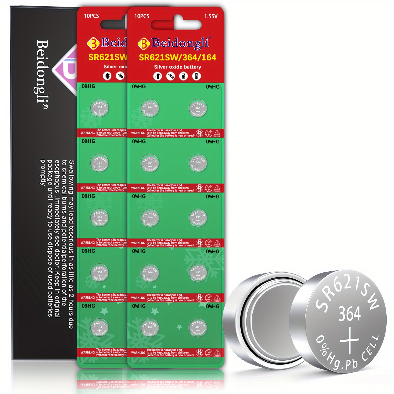 TEMU Sr621sw 364 164 Watch Battery 364 621 Battery 1.5v Button Battery Pack Battery Used For Remote Control Of Watches