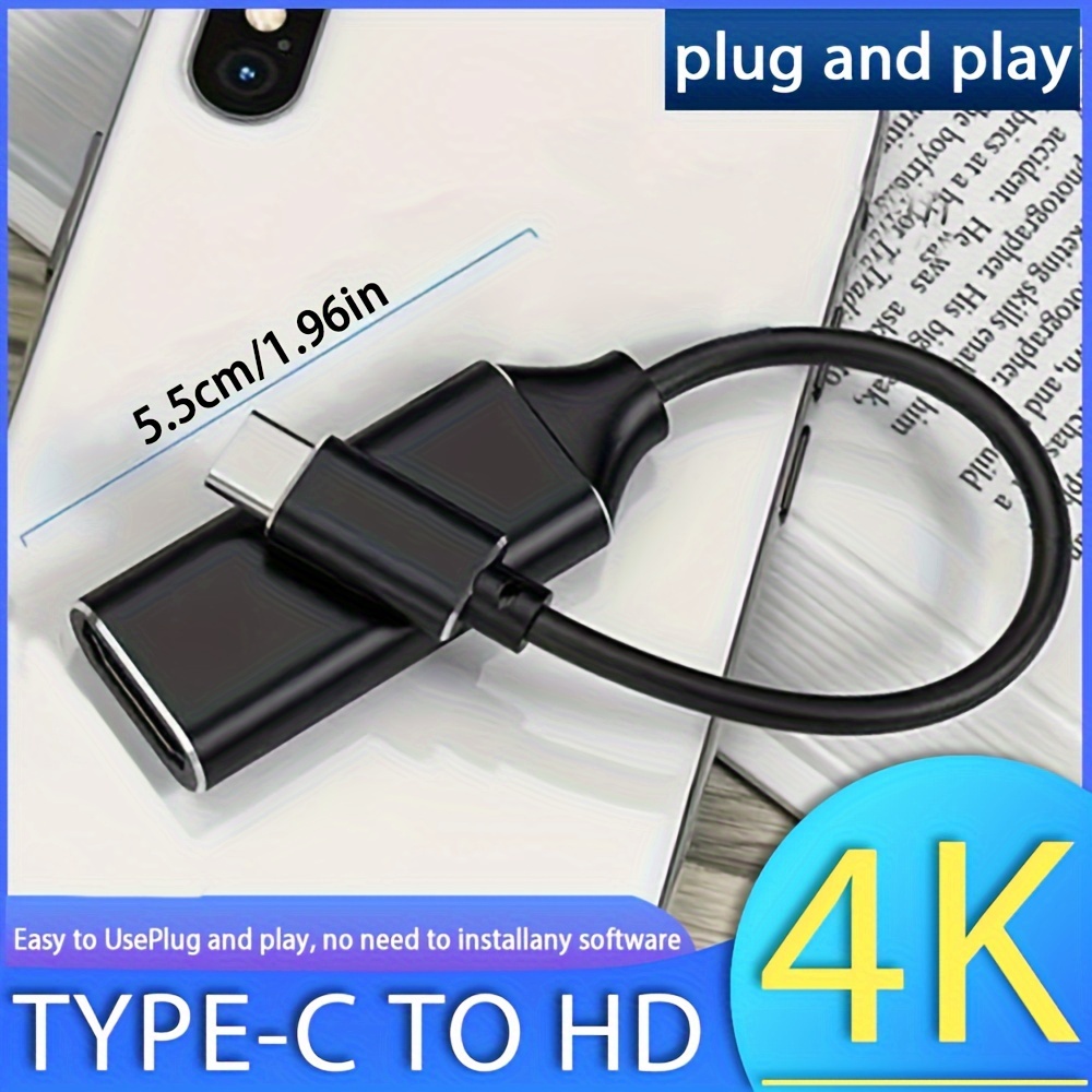 

Adapter Cable - Usb-c, Lightning & Micro Usb Compatible, Plug And Play 1080p Streaming For Smartphones To Tv/projector
