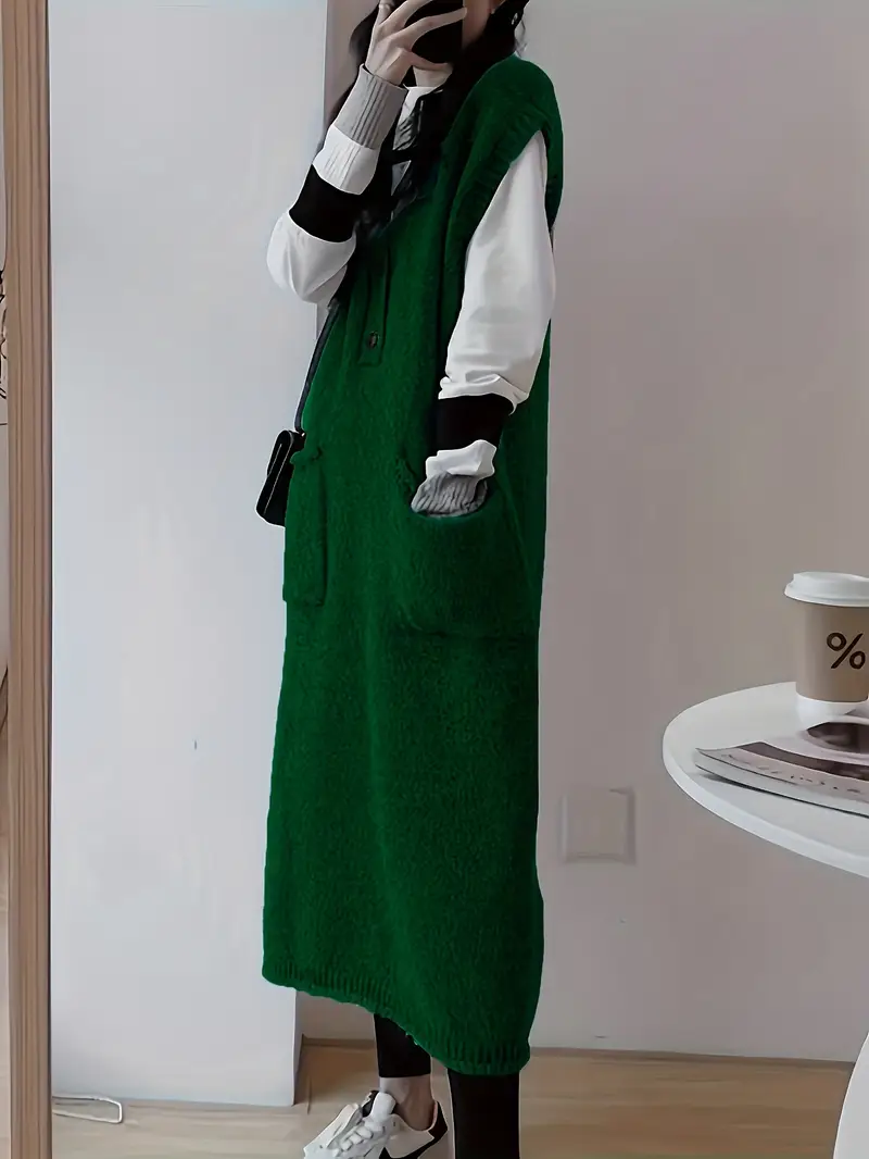 plus size relaxed comfortable dress vest sweater dress long - Temu Greece plus size relaxed comfortable dress vest sweater dress long - Temu Greece