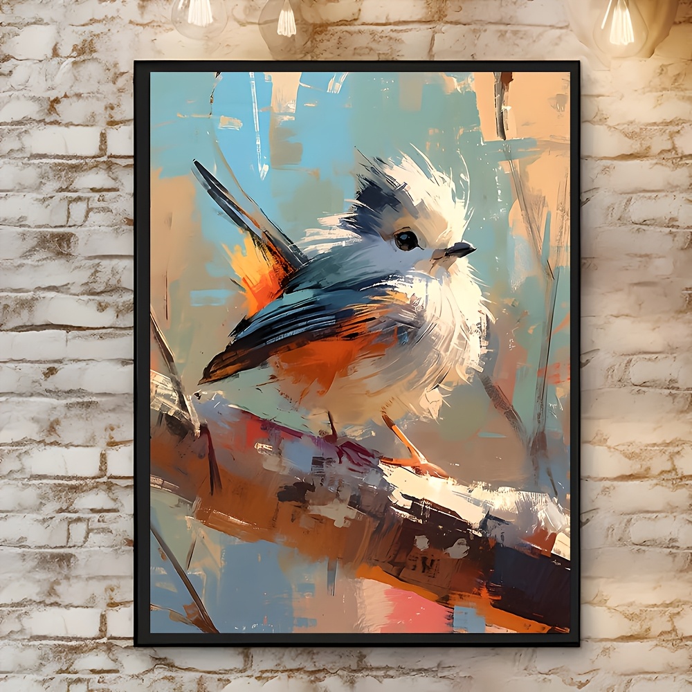 

Room Decor 1pc Chubby Bird Diy Paint By Numbers Kit, 12x16in/30x40cm, Polyester Canvas, Acrylic Watercolor Painting Set For Adults, Home Decor Craft Gift