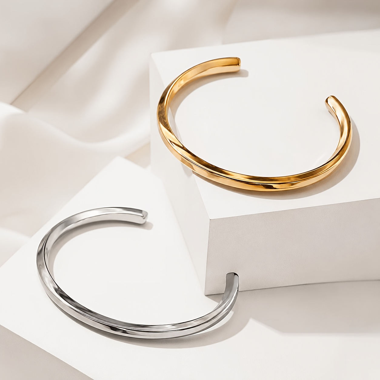 Men's Minimalist Stainless Steel Cufflink Bracelet