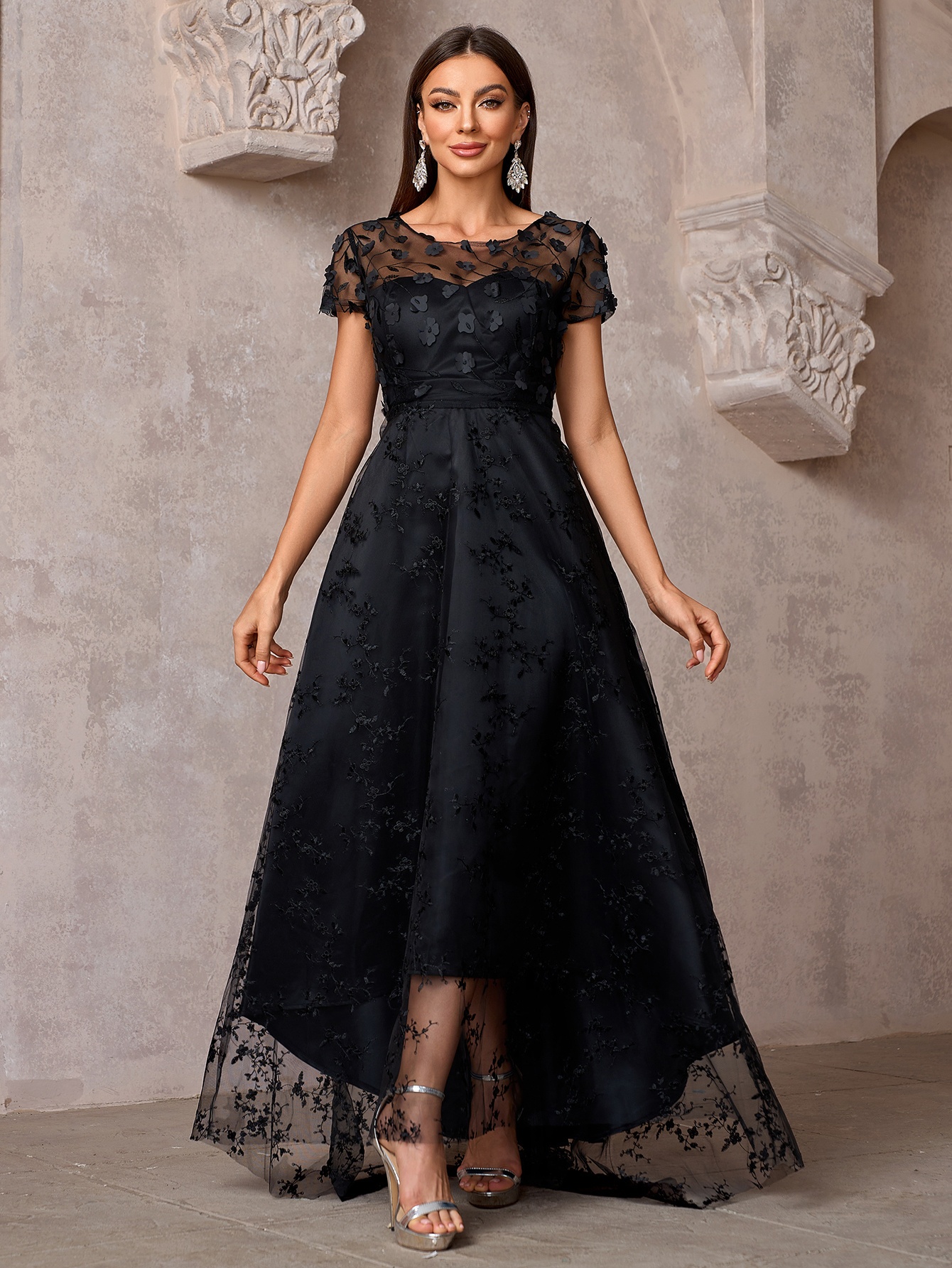 black lace graduation dress A Line V Neck Short Black Lace Prom Dresses, Short Black Lace Formal Graduation Dresses, US 16 / Black as Pics / No Rush