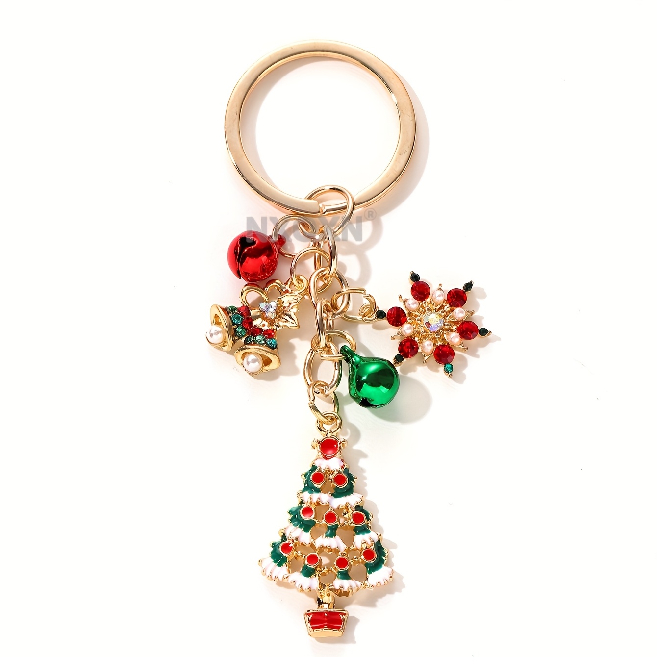 TEMU Creative New Christmas Alloy Keychain Snowman Santa Hat Christmas Drip Oil Pendant Bag Charm