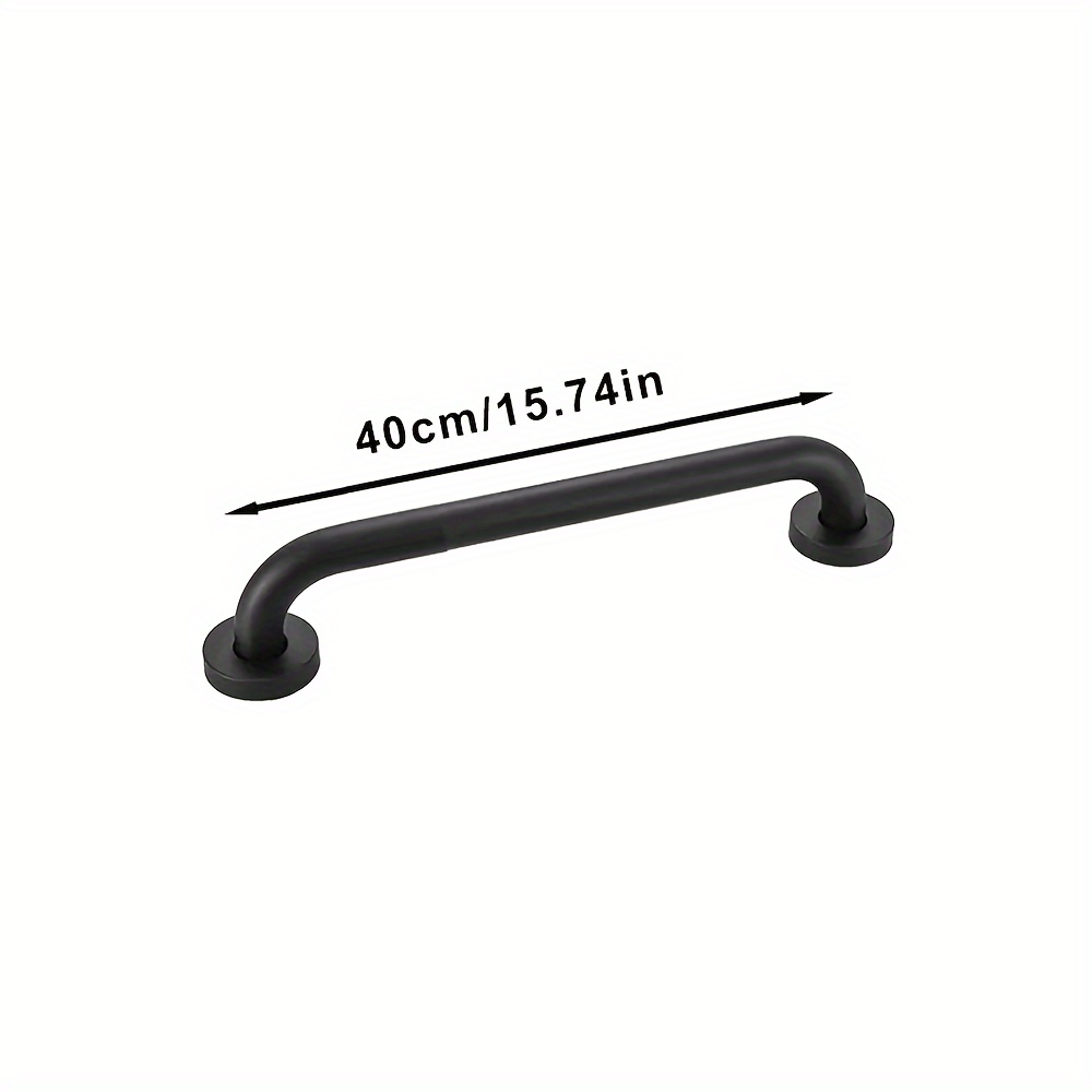TEMU 1 Set Bathroom Black Stainless Steel Grab Bar Bathtub Grab Bar Elderly Bathroom Handle Toilet Disabled Non-slip Handle Safety Handle Towel Rack