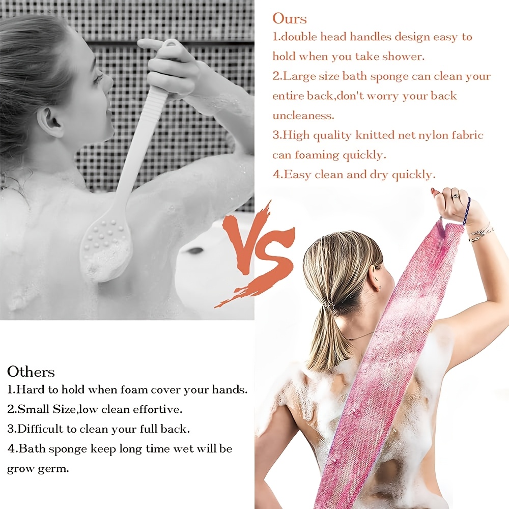 2pcs Exfoliating Body Scrubber Set with Hook
