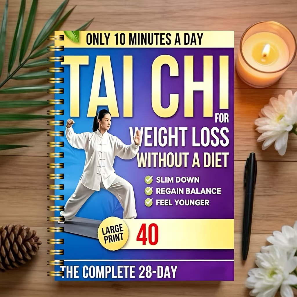 TEMU 1 Tai Chi Weight Loss Training Guide (for Middle-aged And Elderly) -28-day Mild Fat Burning Shaping Program -10 Minutes Daily Low Tai Chi