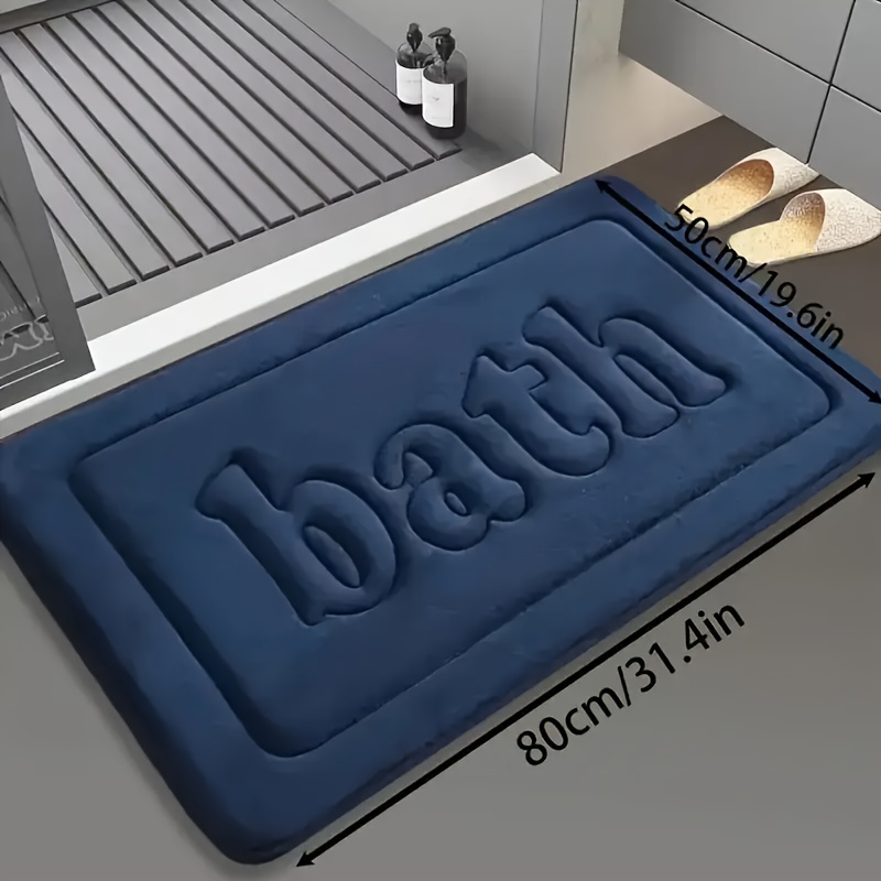 1  touch memory foam bath mat rectangular polyester carpet with pvc rubber bottom lining non slip stain resistant absorbent   massage geometric pattern low pile machine made 1 2cm thickness Product details 2
