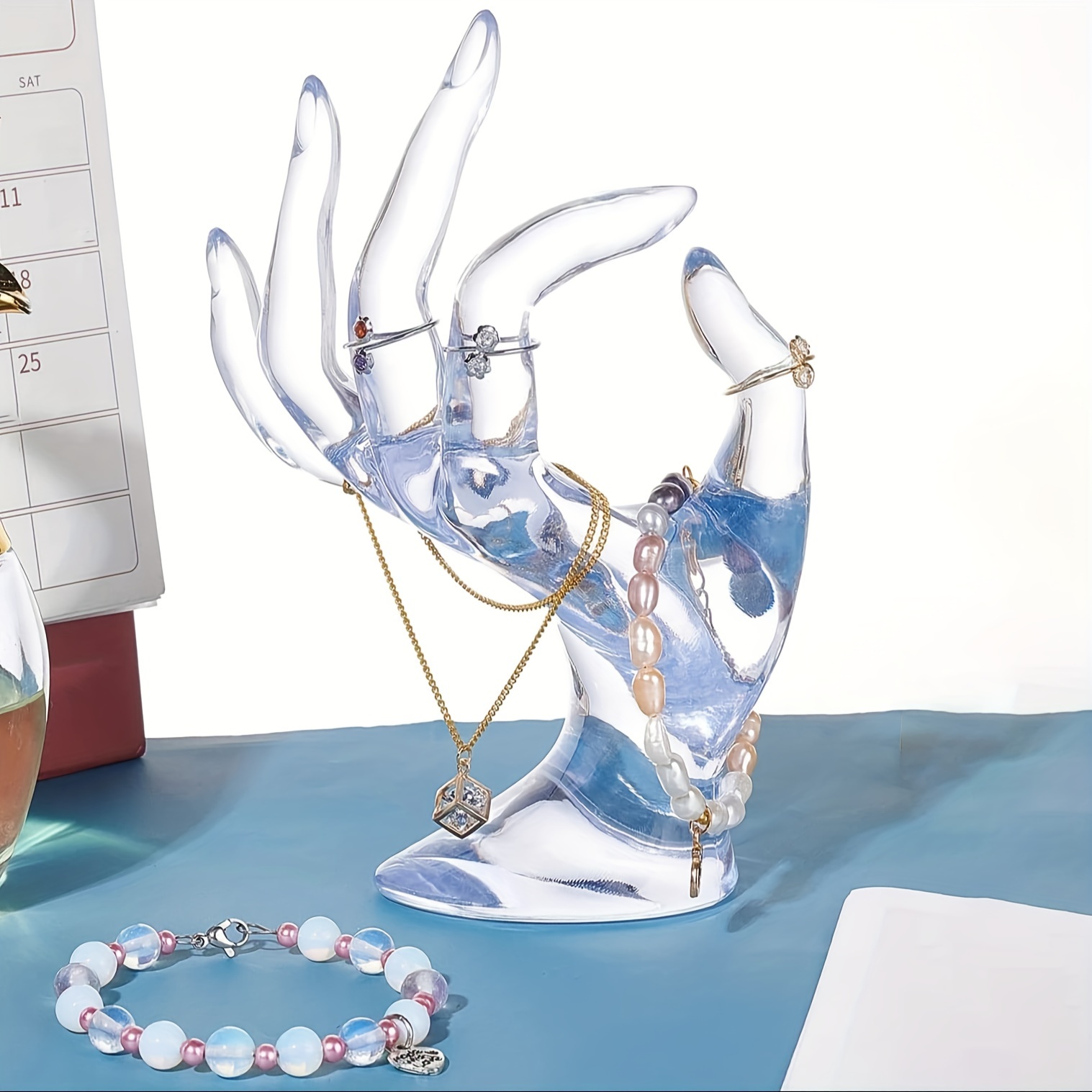 

1pc Hand-shaped Jewelry Display Stand For Rings And Necklaces Storage, Jewelry Display Stand, Gift For Girls