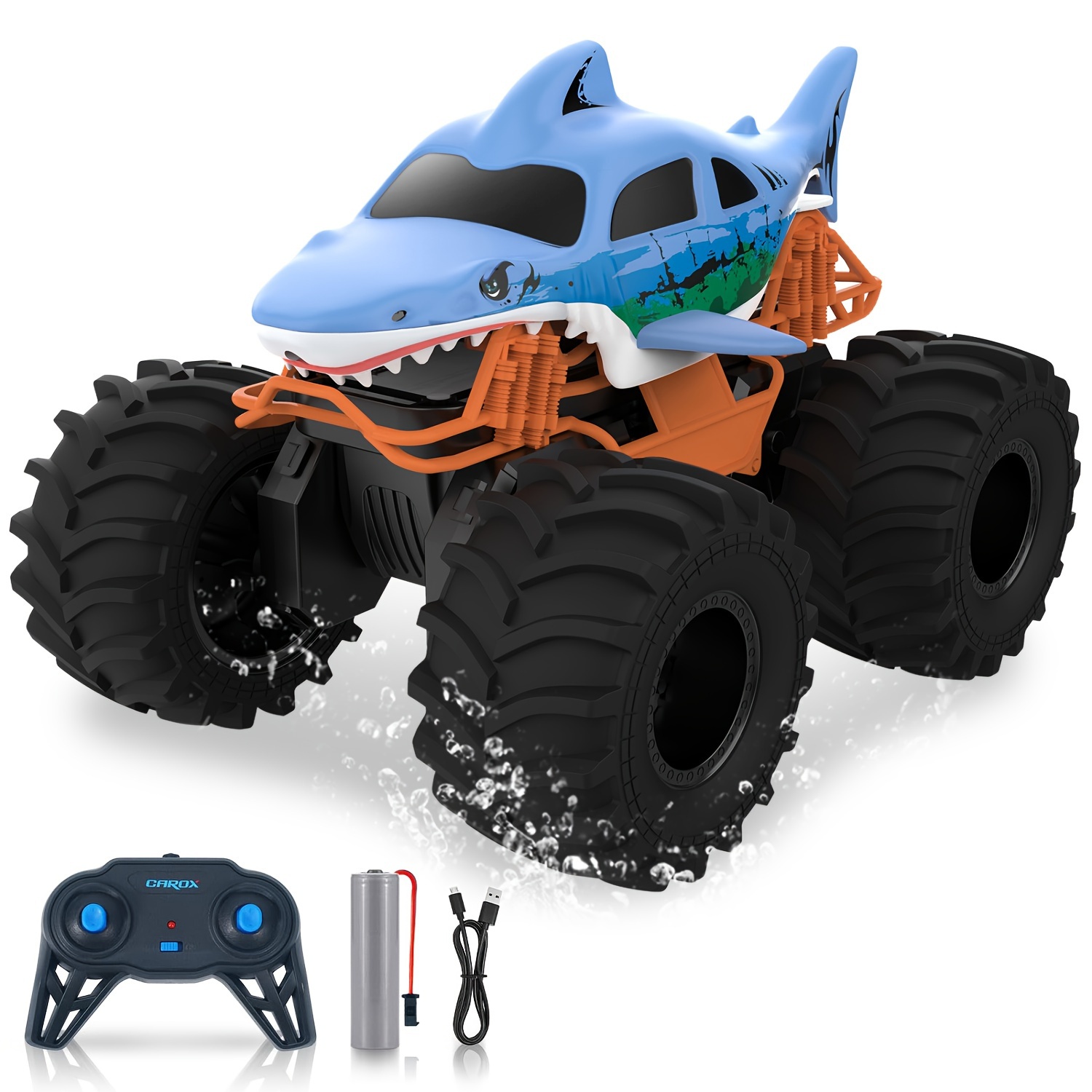 

Remote Control , 1:18 Scale 4wd Shark Monster Truck Toys, 2.4ghz Remote Control Car, , Pool Toy For Kids 6-7 8--12