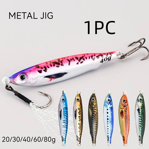 1pc fisheye metal jig lure 3d painted long casting hard bait abs material single pack for saltwater and freshwater fishing bass and sardine fishing shore and boat fishing artificial eel