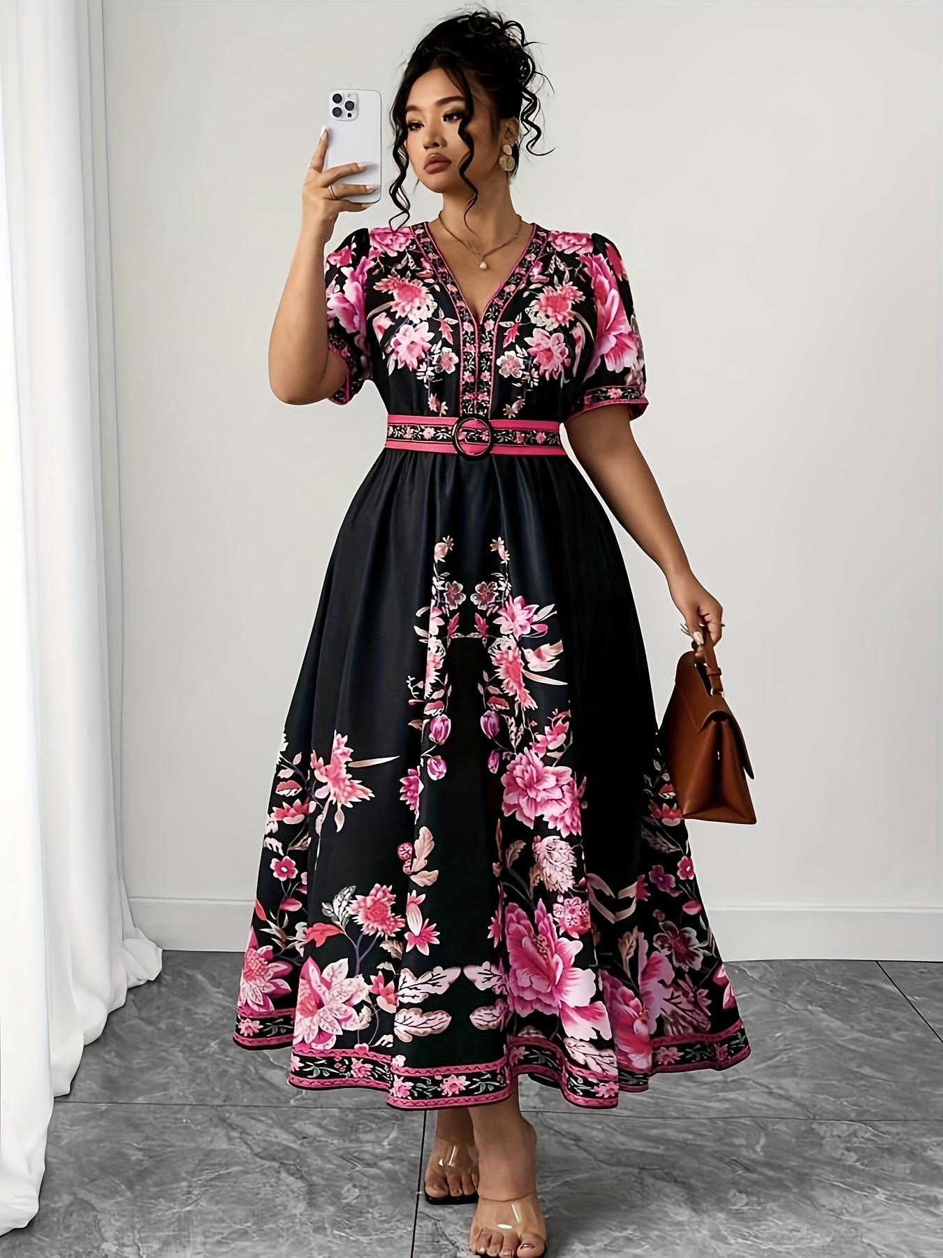 fur dress black Mid Plus Size Leopard Animal Print Dress Made to Order