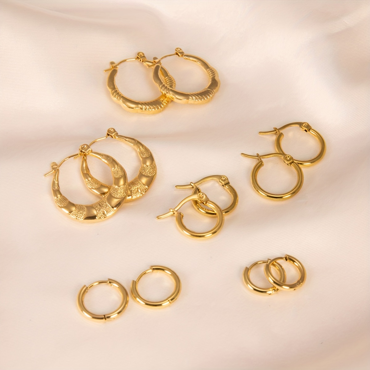 18k Gold plated Hypoallergenic Hoop Earrings High Quality - Temu Canada