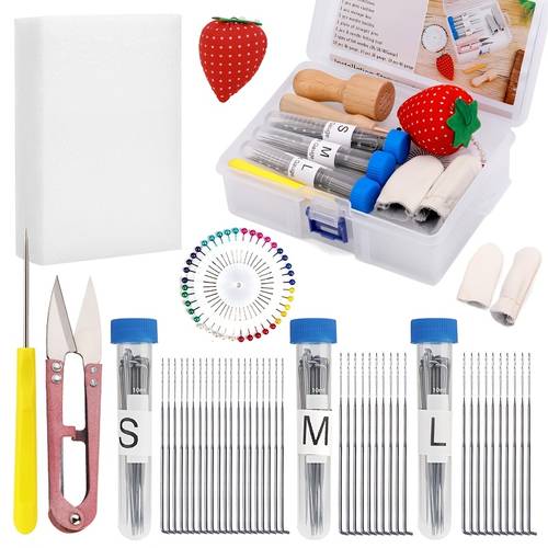 felting needles felting kit needle felting supplies with 8 needle felting tool 36 38 40 gauge felting needles sewing pins foam mat scissors for beginner professional