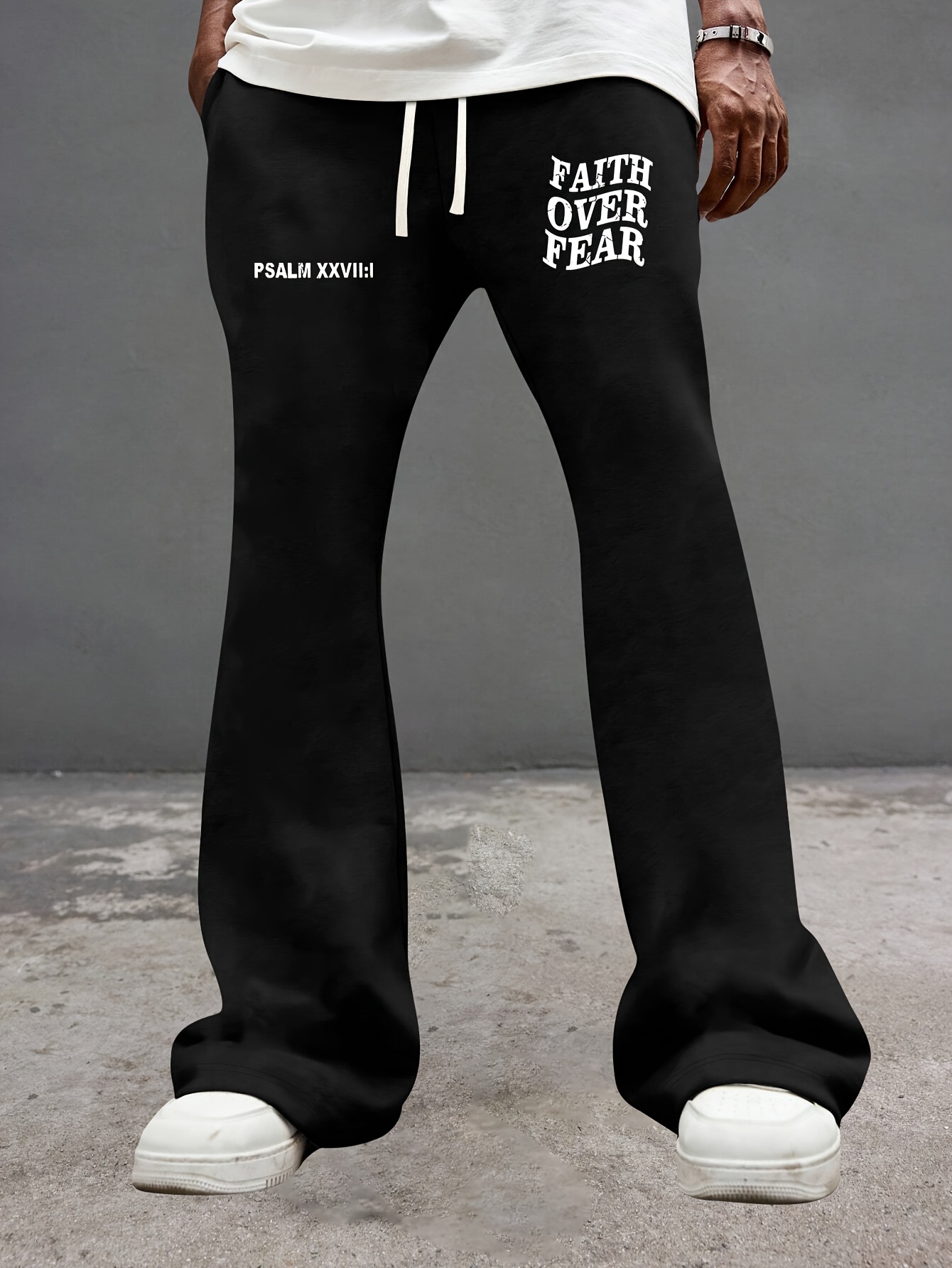 Joggers Sweatpants With Writing On Crotch Dark Green Drop Crotch