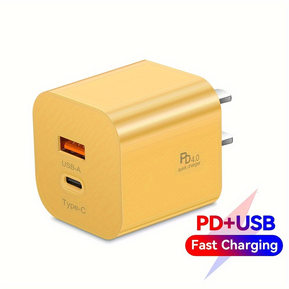 Bloque de carga rápida USB C, adaptador de corriente PD de 20 W, bloque de  carga rápida, caja de enchufe USBC tipo C, cubo de ladrillo para iPhone 14