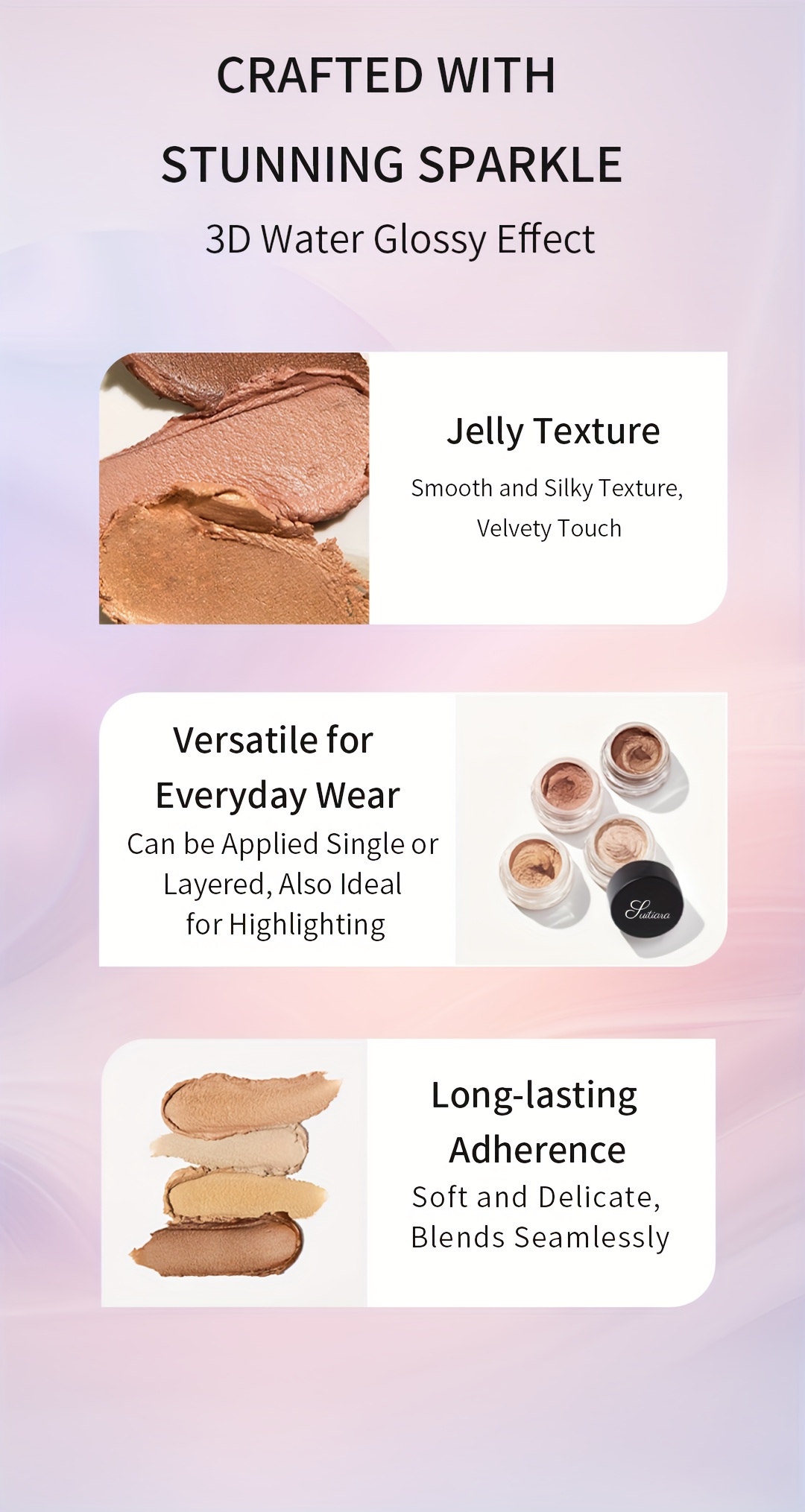 1pc Rose Bronze Galactic Glimmer Gel Eyeshadow | Enchanting Sparkling Jelly Texture, Long-lasting, Waterproof, and Easy to Apply | Bewitching Single-Color High-Shine, Non-Caking, Smooth Application, High-Shine Women'S Makeup, Perfect for Christmas