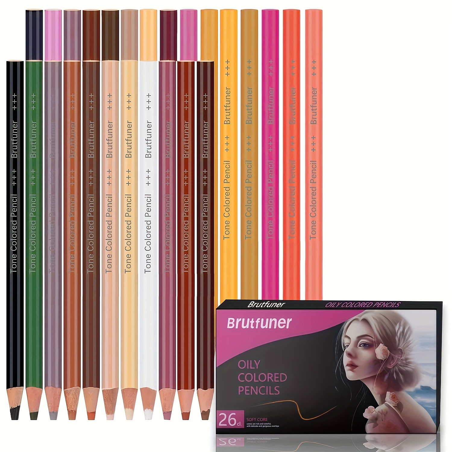 

Professional Colour Pencils Drawing Set, Colored Pencils, Pastel Chalk Pencils For Sketching, Shading, Coloring, Layering & Blending, 24 Colors - Wooden, Medium Point Type, 0.5mm Wire Diameter