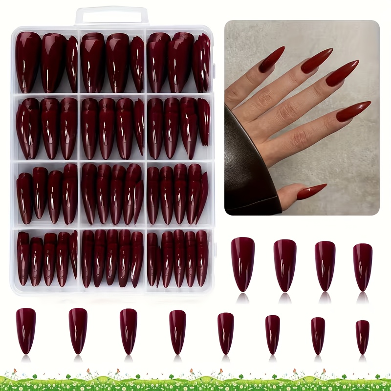 Image of 216pcs Solid Color Minimalist Nail Stickers, In 3 Colors: , Black, And White. Extra-long Teardrop Shape, . Colors. Perfect For Women' Life, Party Celebrations, Special Occasions