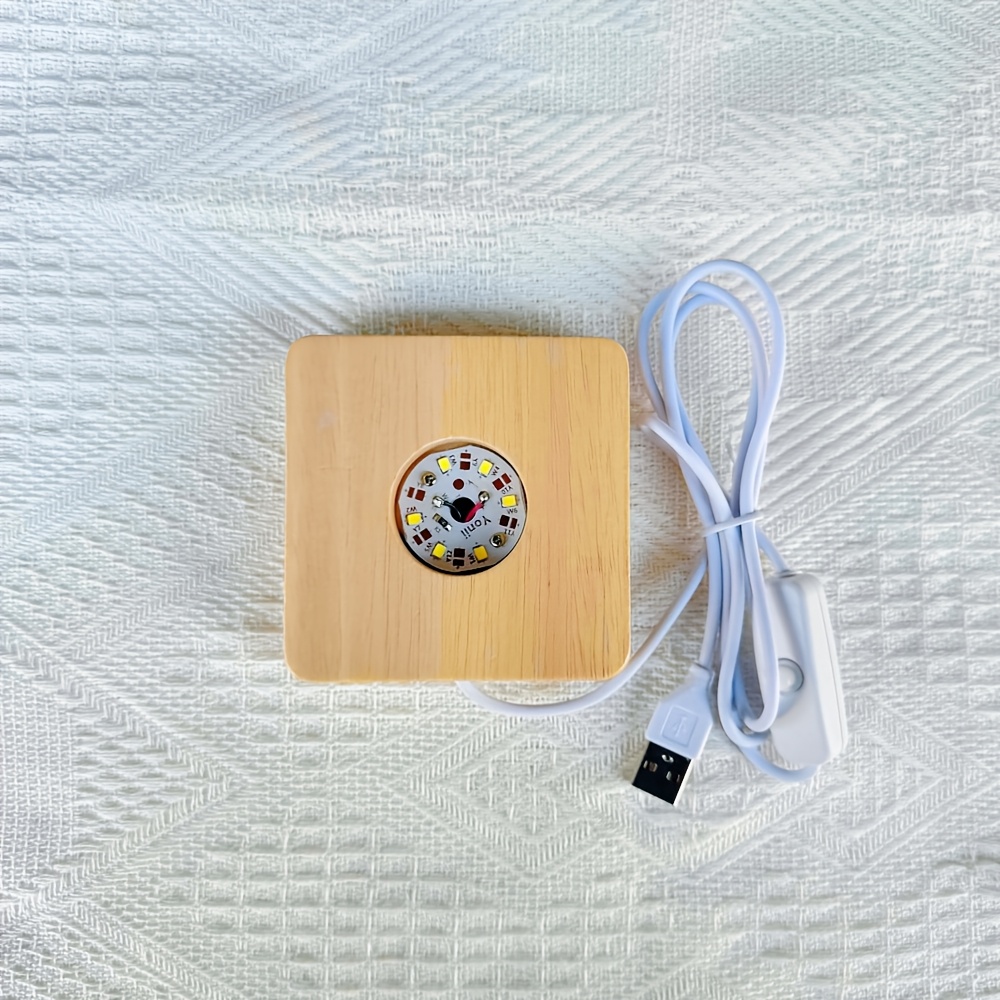 TEMU Base lumineuse atmosphérique , alimentée par USB, piles, perles LED haute luminosité, options de lumière chaude//lumière changeante, petite