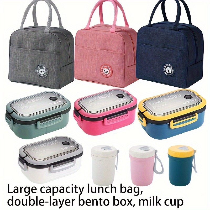 

-piece Set Of Lunch Bags With Inner Bags And Storage Bags, Large-capacity Simple Lunch Bags And Storage Bags, Suitable For Bringing Lunch To Season, College Classes, And Camping