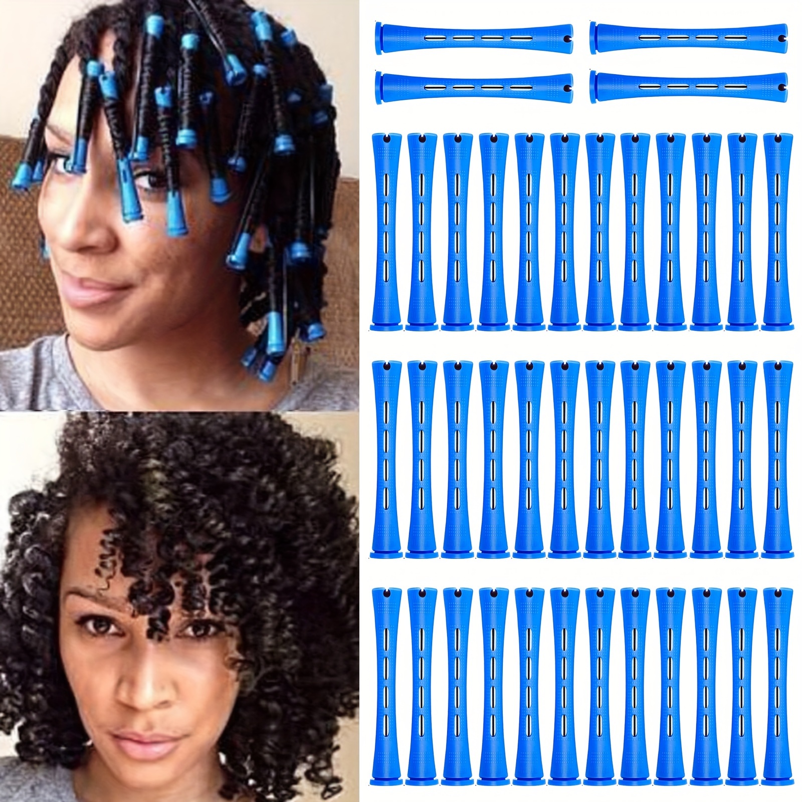 

40pcs Premium Perm Rods Set For Natural Hair - Create Bouncy Curls With Cold Wave Rods & Hair Rollers - Professional Diy Hairdressing Tools For At-home Salon-quality Styling