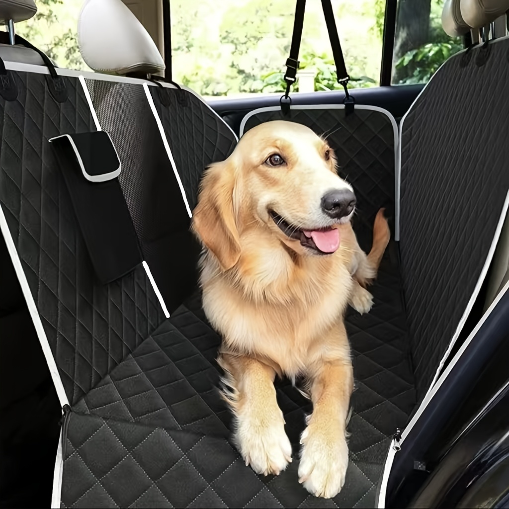TEMU Dog Car Seat Cover With Storage Pocket, Mesh Viewing Window, Dirt-resistant And Non-slip Rear Seat Protector, Heavy-duty Scratch-resistant Pet