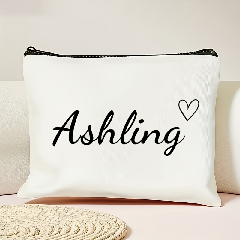 TEMU 1-3pcs Unique Personalized Custom Initial Women's Valentine's Day Heart Zipper Pouch, Logo/diy Pattern Printing, Gift For Female , Teachers,