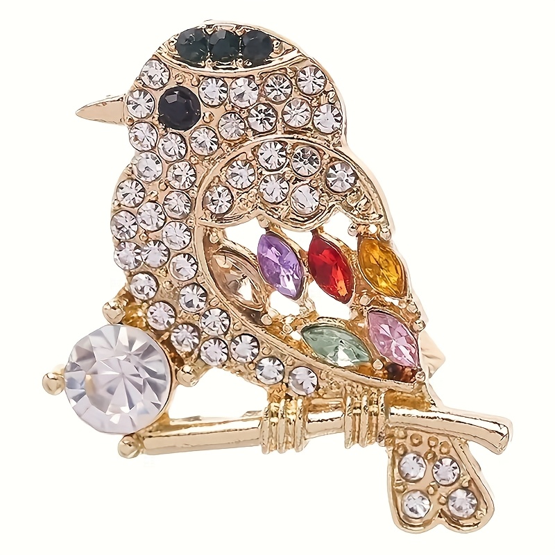 Colorful Magpie Brooch Pin - Cute Animal Design With , Golden-tone Alloy, Women, Mothers, Family & - Ideal For , Holidays, Birthdays, Christmas & Halloween Gifts, Cute Brooches
