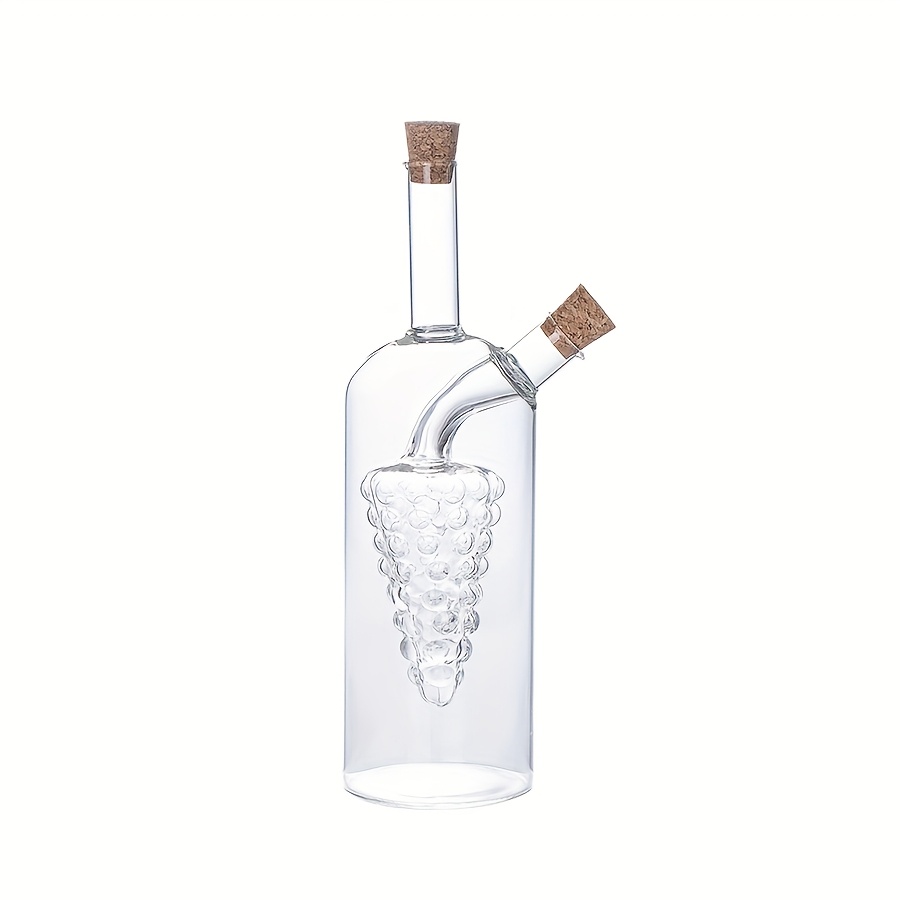 TEMU 2-in-1 Glass Olive Oil Dispenser Bottle, Glass Oil Cruet With 3 Inner Liner Shapes, Long-neck Glass Condiment Bottle, Olive Oil And Vinegar