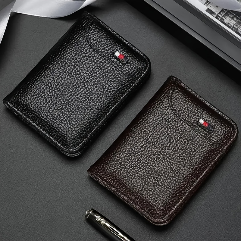 

Men's Minimalist Pu Leather Credit Card Wallet, Men's Fashion Soft Thin Id Card Holder, Ultra-thin Small Business Card Box Holder